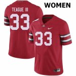 NCAA Ohio State Buckeyes Women's #33 Master Teague III Red Nike Football College Jersey TWV8145QM